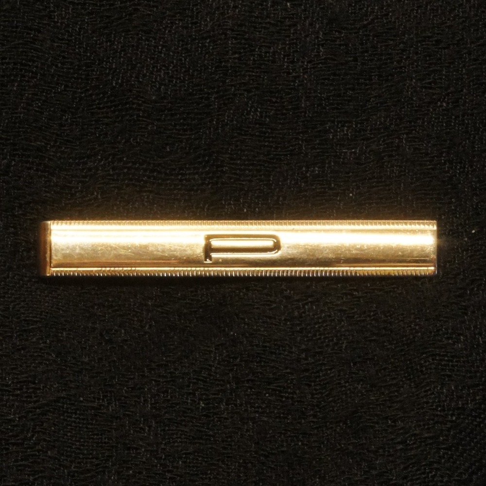 Vintage Swank Tie Clip Gold Tone Engraved Initial P Classic Tie Bar